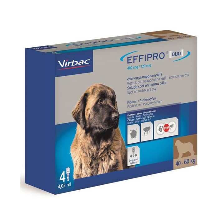 Effipro Duo pretblusu pilieni suņiem 40–60 kg 402/120 mg N4